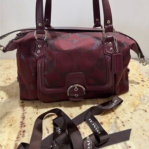 Coach Burgundy Signature Satchel